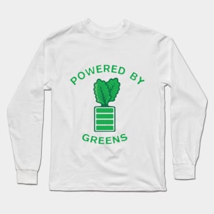 Vegan T-Shirt / Powered By Plants / Funny Vegan T-Shirt / Powered By Greens / Vegan Power Long Sleeve T-Shirt